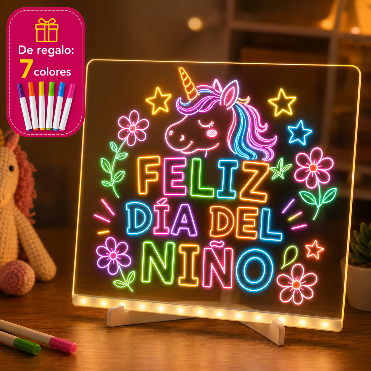 ✨NeonKids™ | Pizarra Creativa LED 20x30 cm