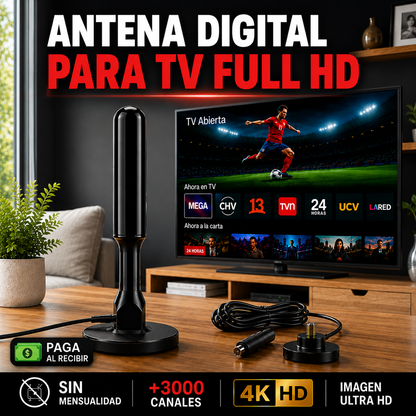 ClearSignal 360° Pro® – Antena TV Digital TDT 4K UHD Sin Mensualidades y +3000 Canales