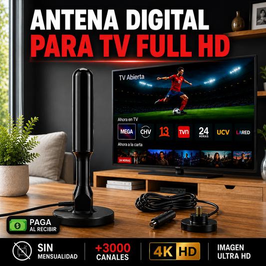 ClearSignal 360° Pro® – Antena TV Digital TDT 4K UHD Sin Mensualidades y +3000 Canales