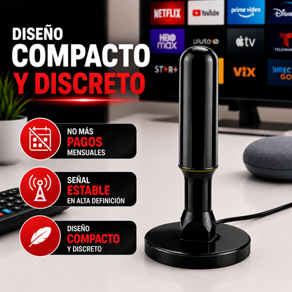 ClearSignal 360° Pro® – Antena TV Digital TDT 4K UHD Sin Mensualidades y +3000 Canales