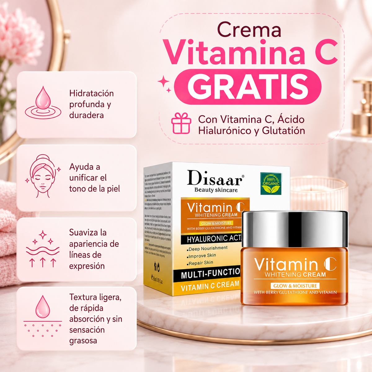 Depiladora Exfoliante de Cristal + Crema Hidratante Vitamina C de Regalo 🎁