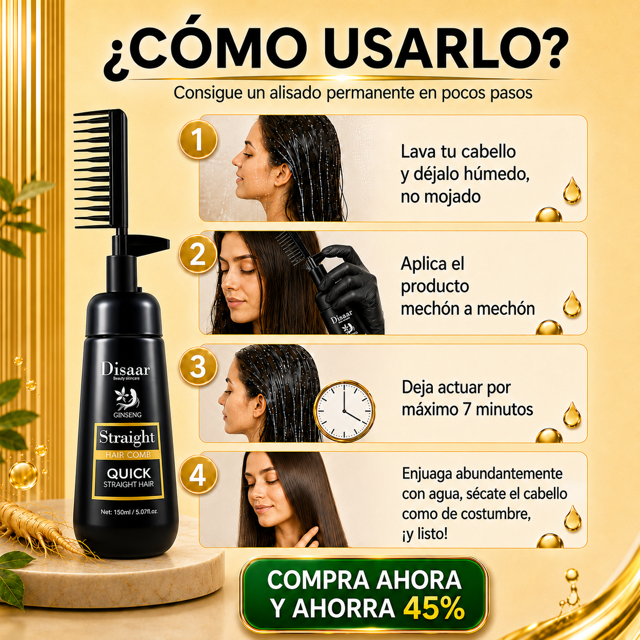Disaar SilkLiss™ | Crema Alisadora con Peine Integrado